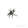316L SURGICAL STEEL THREADLESS PUSH IN BLACK CZ SPIDER TOP PART